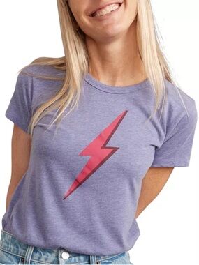Marine Layer Lightening Bolt Graphic Print Tee T-Shirt Size Large